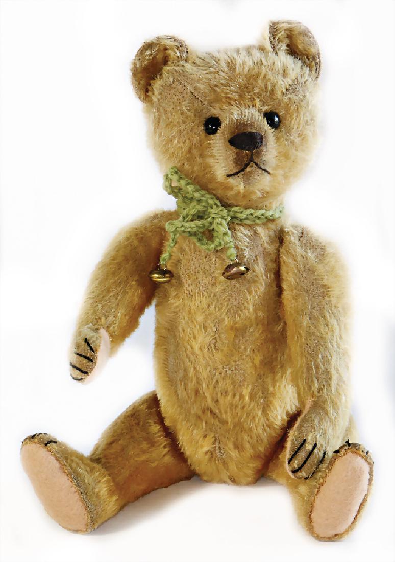 bear, pre-war era, 30 cm, shoe button eyes, yellow (1 of 2)