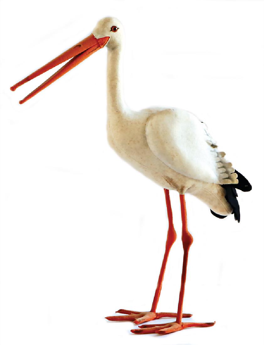 STEIFF Adebar, '50s, with button, unusual size, 62 cm, (1 of 1)