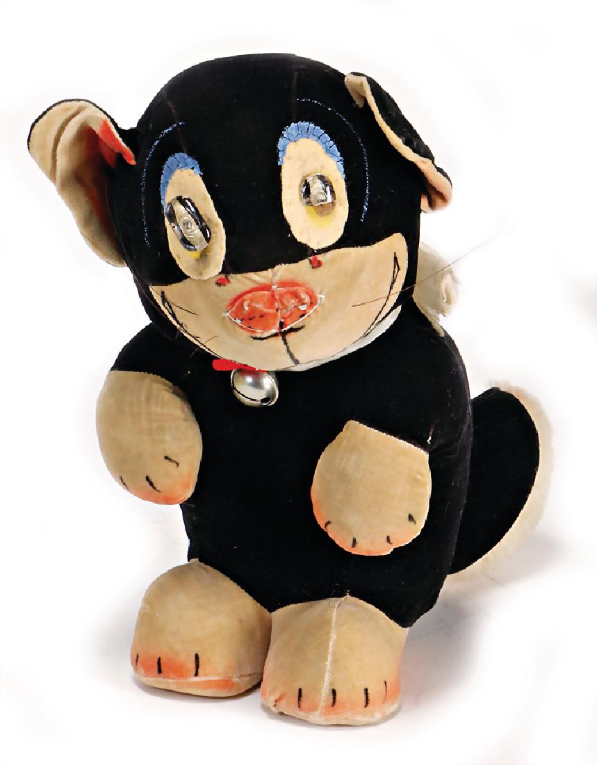 CHAD VALLEY cat Ulu, black velvet, glass eyes, 1 eye (1 of 1)