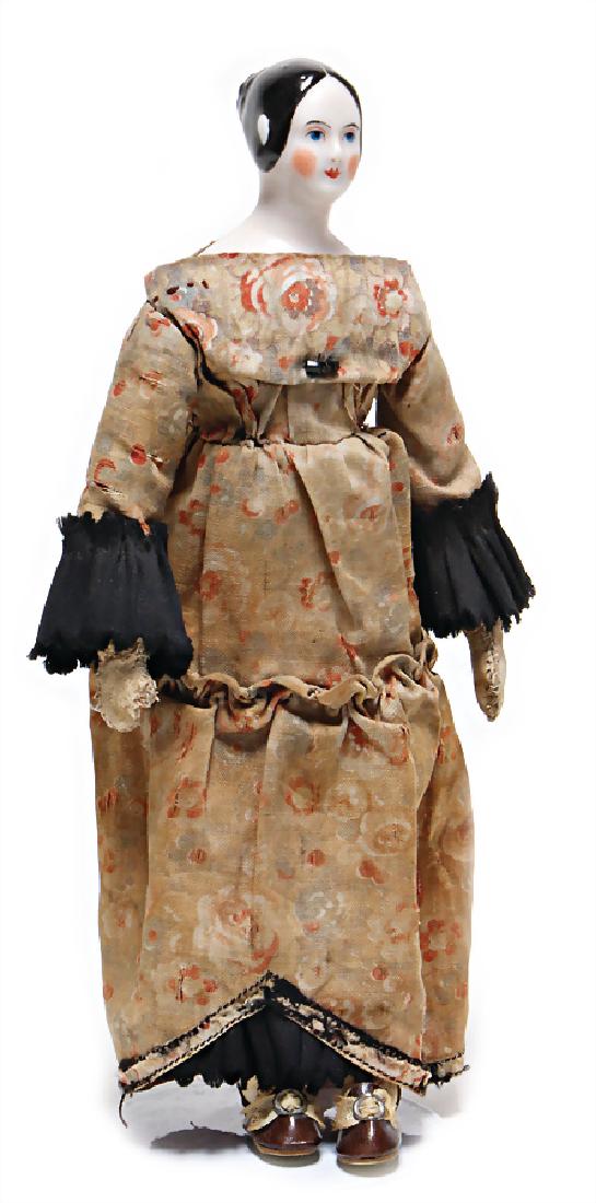 Biedermeier, shoulder headed doll, enameled head, 22 (1 of 1)