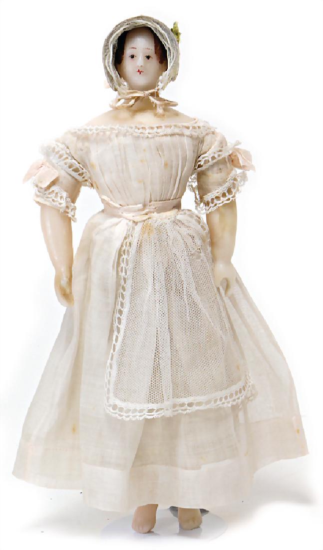 wax doll, 39 cm, shoulder headed doll, painted eyes, (1 of 1)