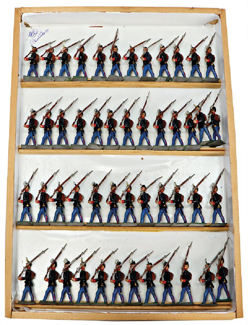 49 pieces, infantry, tin composition figures, plastic, (1 of 1)