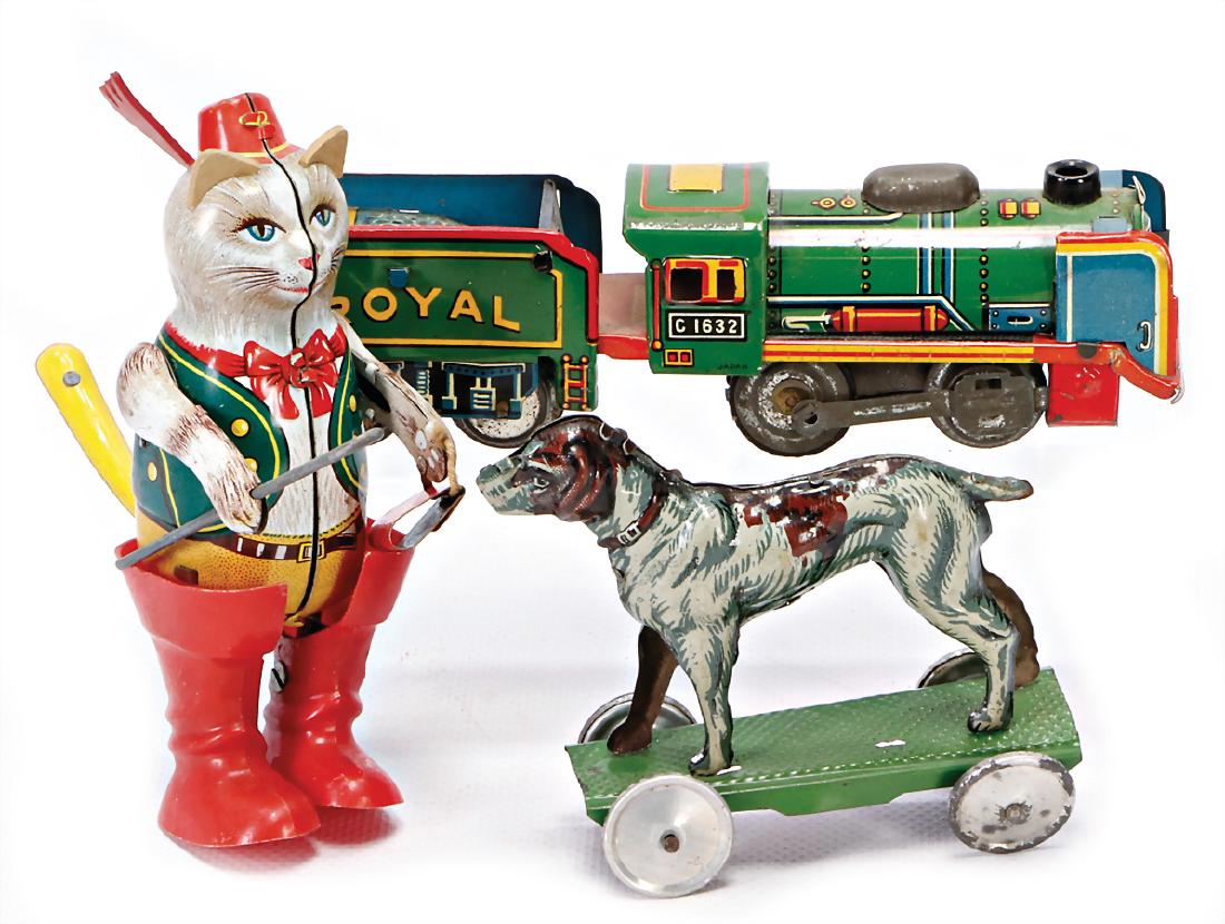 PENNY TOY mixed lot   dog on wheels, sheet metal, (1 of 1)