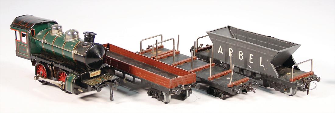 BING tow-tender-locomotive, B, green / black, clock (1 of 1)