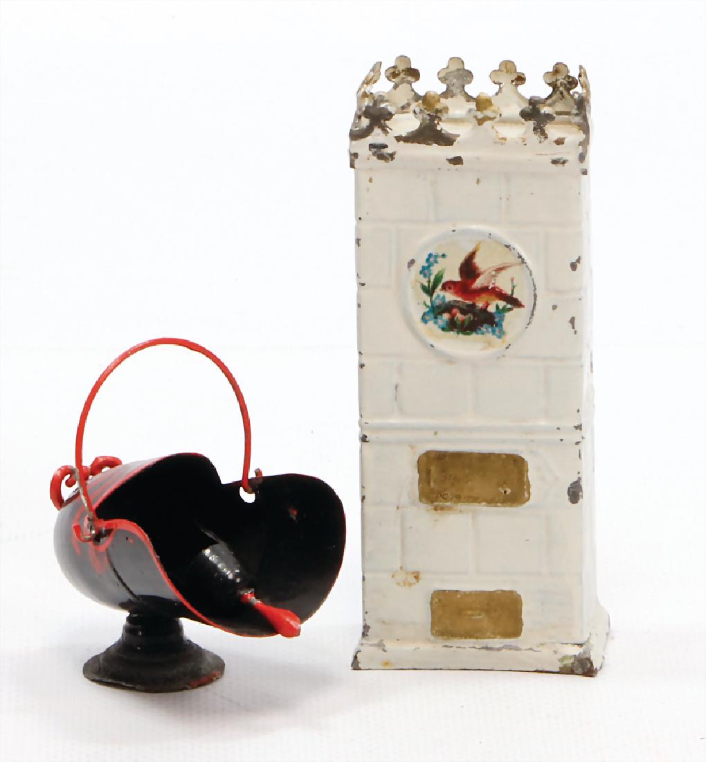 dollhouse stove, sheet metal, handpainted, 11 cm, with (1 of 1)