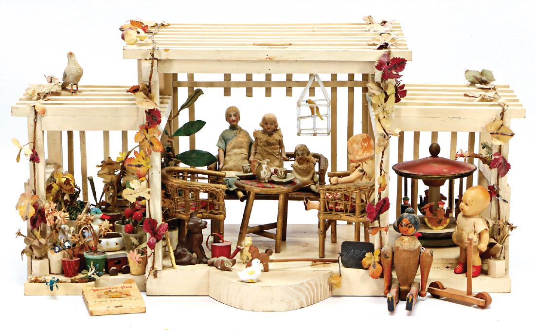 dollhouse winter garden, wood, width: 40 cm, height: 21 (1 of 1)
