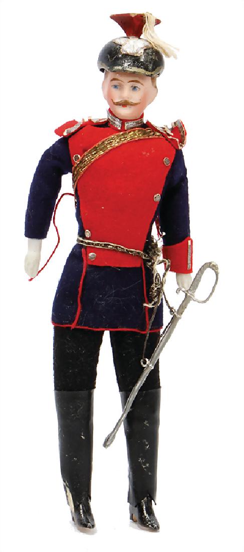 dollhouse-doll, officer with sword and  spiked helmet, (1 of 2)