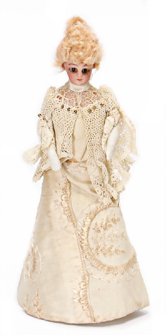 dollhouse doll, lady in a ball dress, 16 cm, bisque (1 of 1)