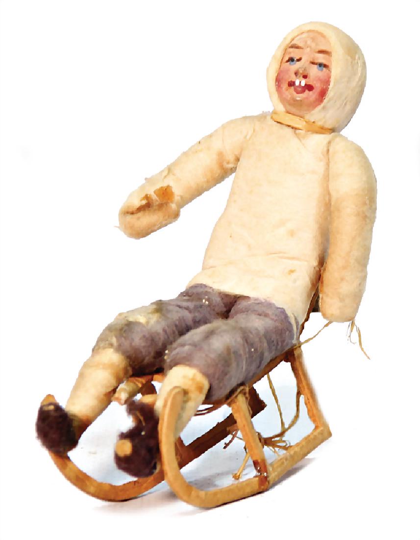 Christmas tree decoration, cotton wool with mass face, (1 of 1)