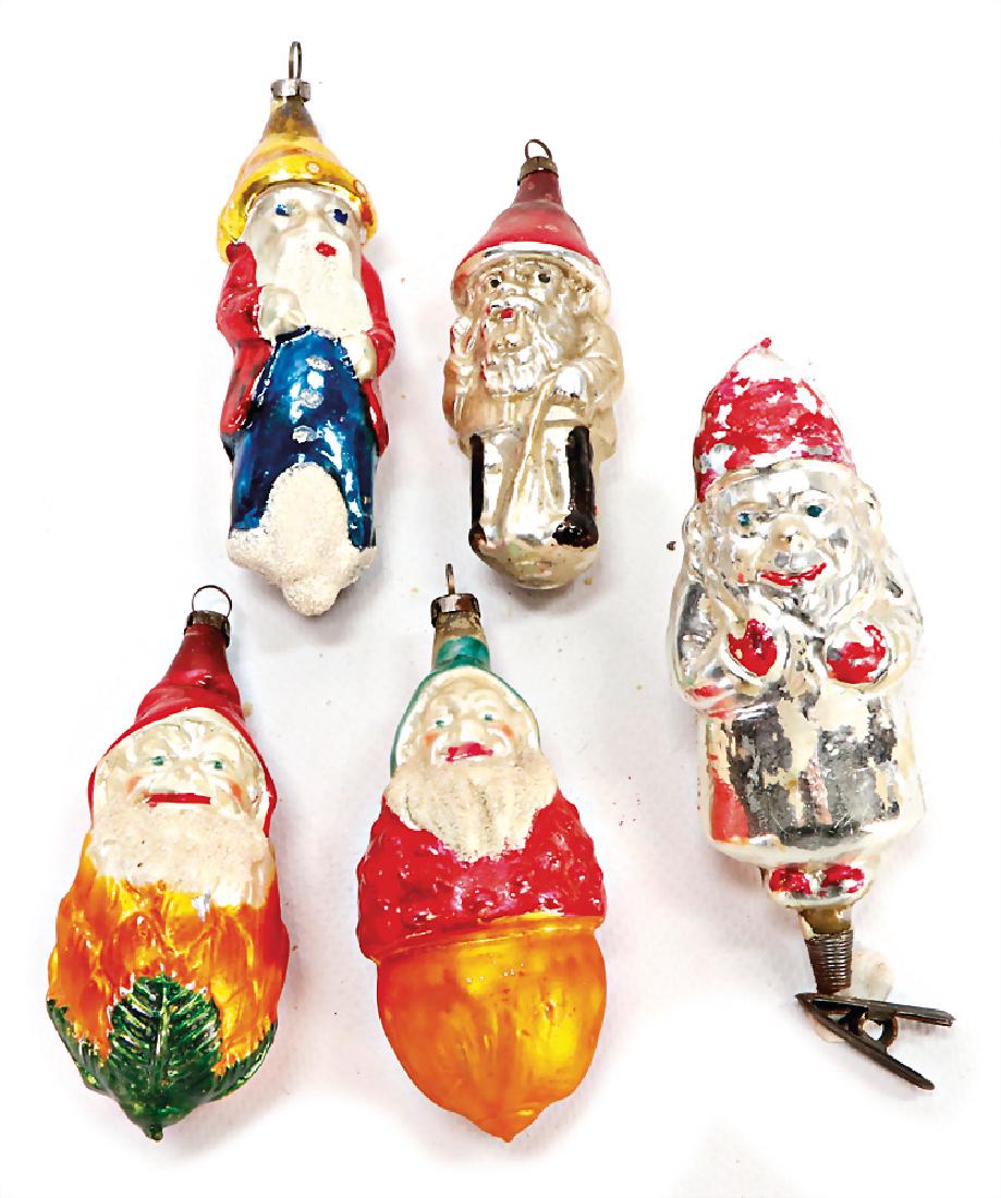 5 pieces, Christmas tree decoration, glass, dwarfes,: 5 pieces, Christmas tree decoration, glass, dwarfes, 8.5-13.5 cm German Description 5 Teile, Christbaumschmuck, Glas, Zwerge, 8,5-13,5 cm