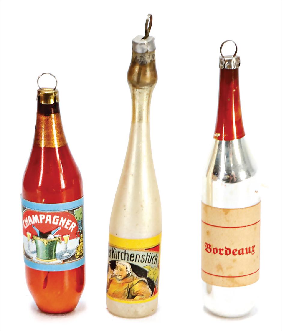 3 pieces, Christmas tree decoration, glass, bottles, (1 of 1)
