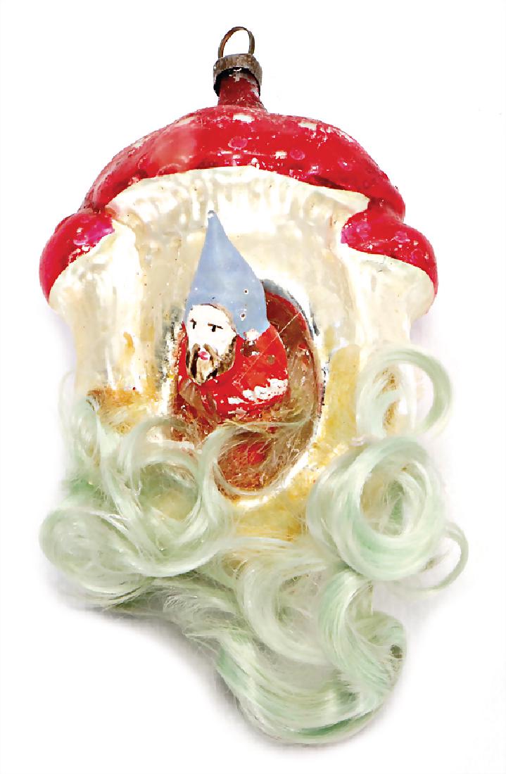 Christmas tree decoration, glass, mushroom with 1 dwarf (1 of 1)