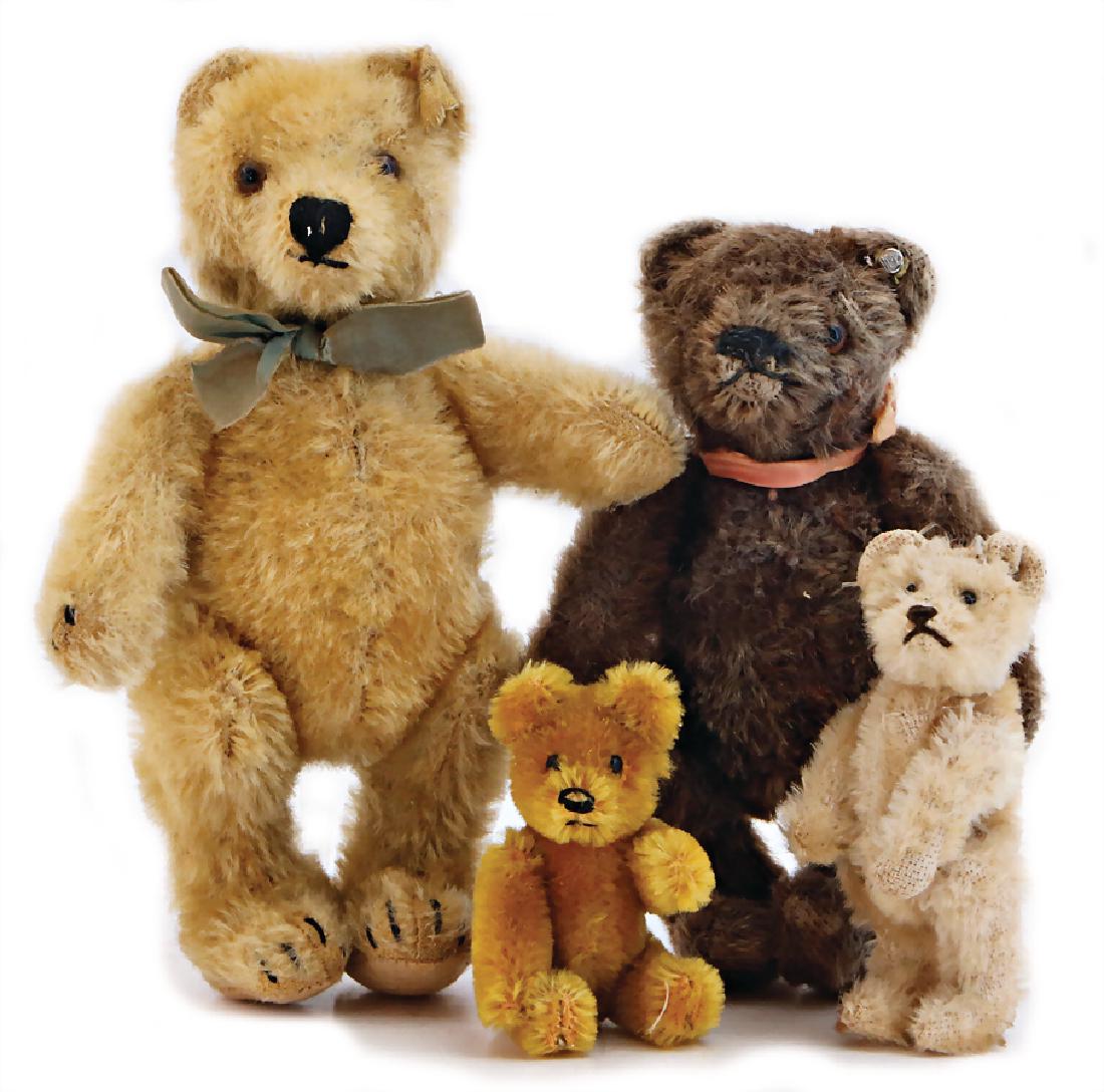 3 pieces, original teddy, 16.5 cm, yellow with button, (1 of 1)
