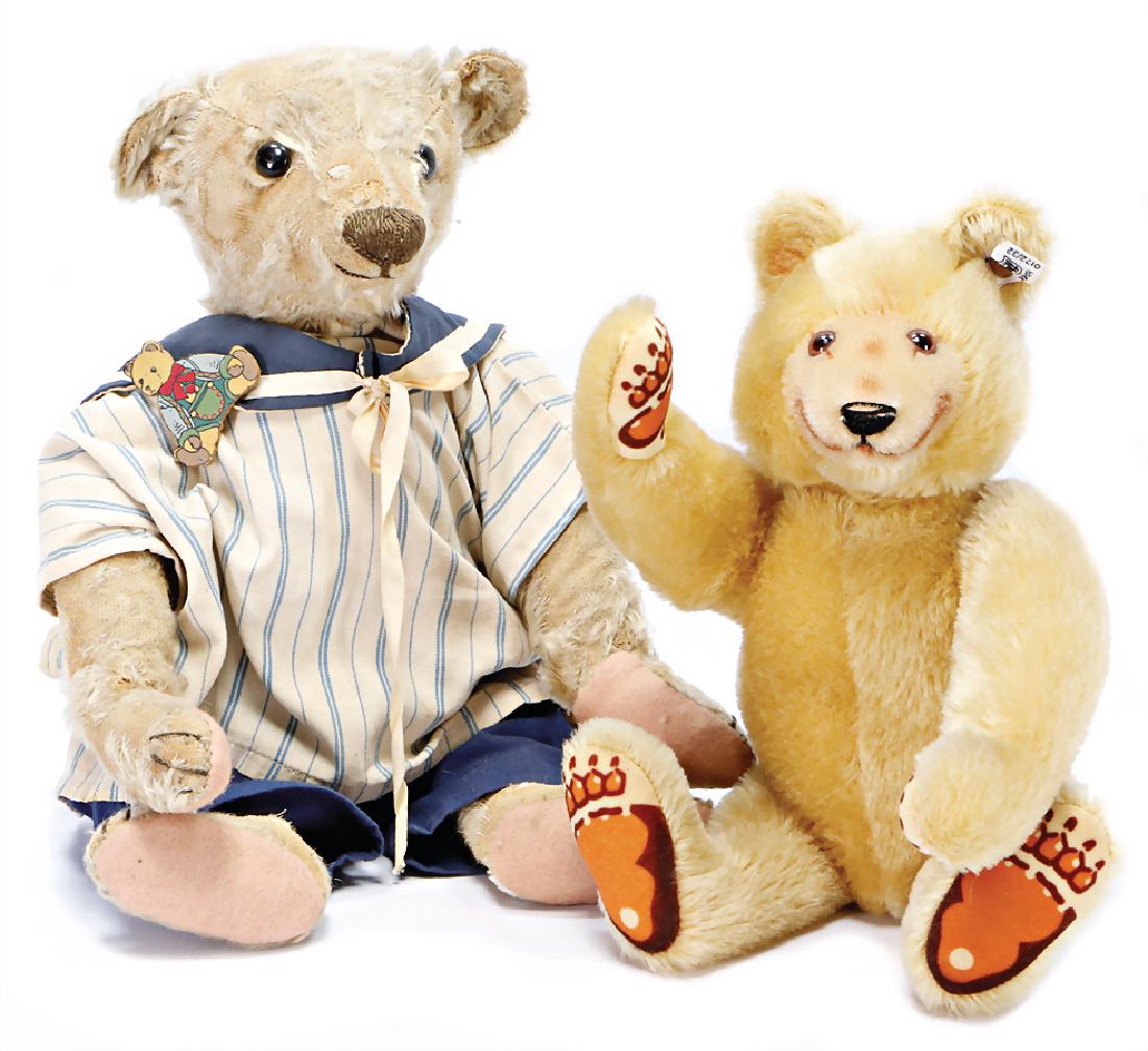 STEIFF bear, early, 44 cm, button eyes, seam at the (1 of 1)