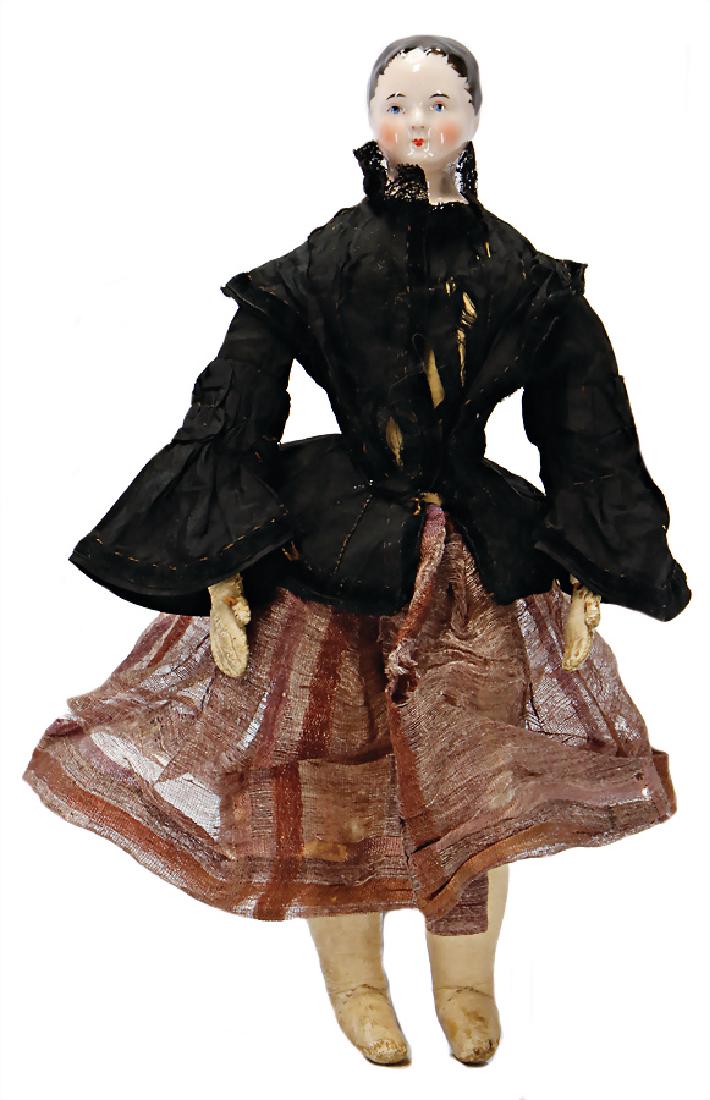 exceptional China-Head, shoulder headed doll , c. 1840, (1 of 3)