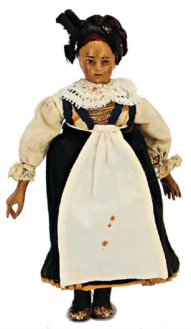 doll with head with flange neck, 22 cm, head wood, (1 of 2)