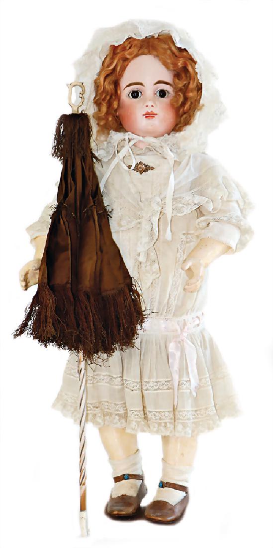 French Bébé, bisque porcelain socket head, brown sleepy (1 of 1)