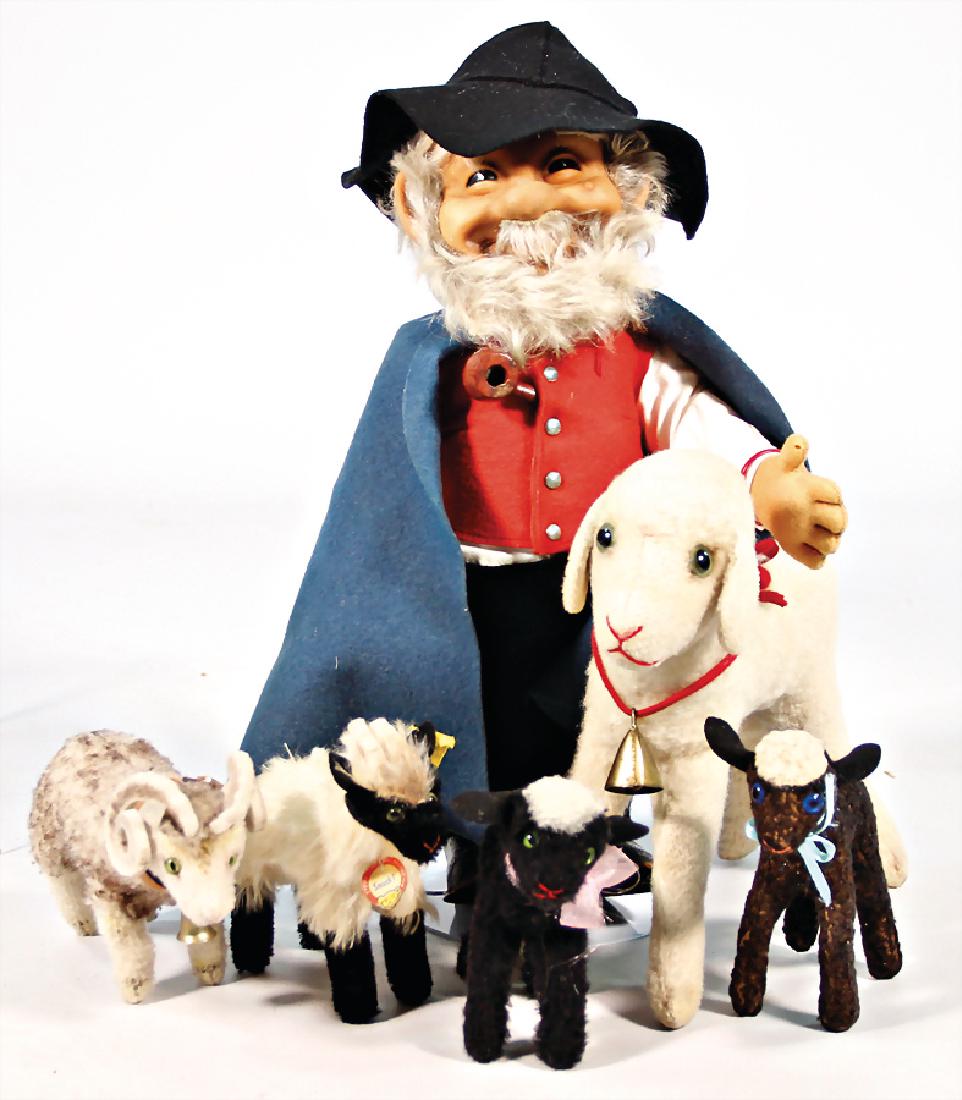 STEIFF Schäfer, mit Knopf u. Fahne, Nr. 8735,00, 35 cm, (1 of 1)