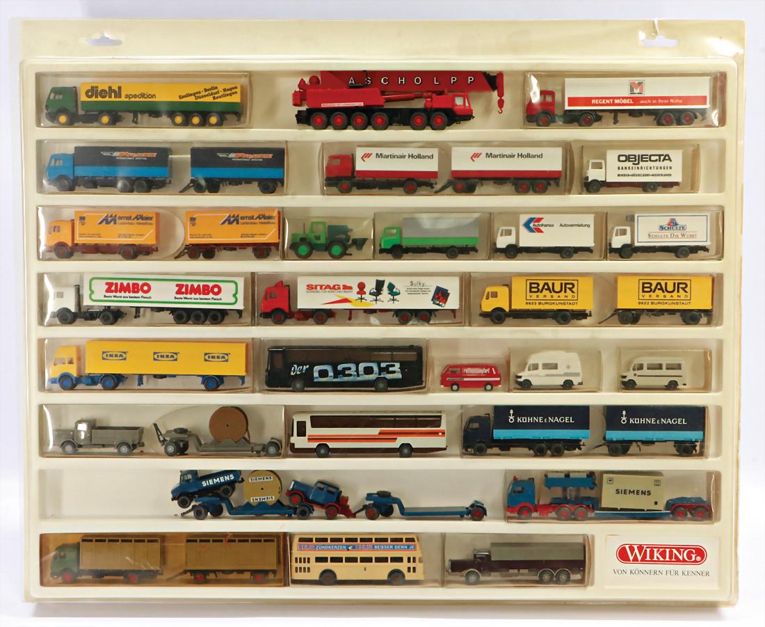 meist WIKING Konv. ca. 35 Artikel, diverse: meist WIKING Konv. ca. 35 Artikel, diverse Automobil-Hersteller, Busse, LKW, Traktoren, neuw. Zust. German Description meist WIKING Konv. ca. 35 Artikel, diverse Automobil-Hersteller, Busse, LKW, Trak