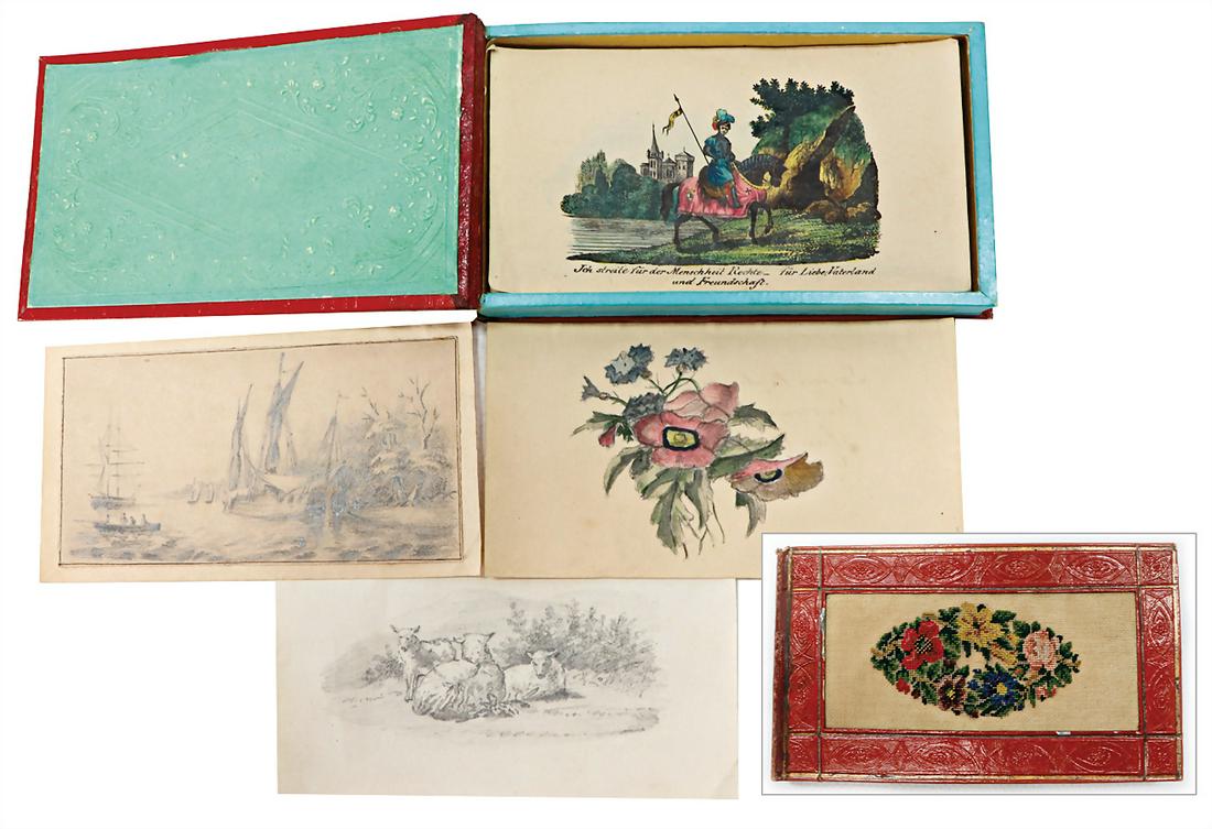 autograph book, Biedermeier, c. 1840, some pages, (1 of 1)