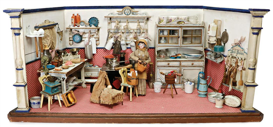 old doll kitchen, lenght: 105 cm, height: 45 cm, depth: (1 of 1)