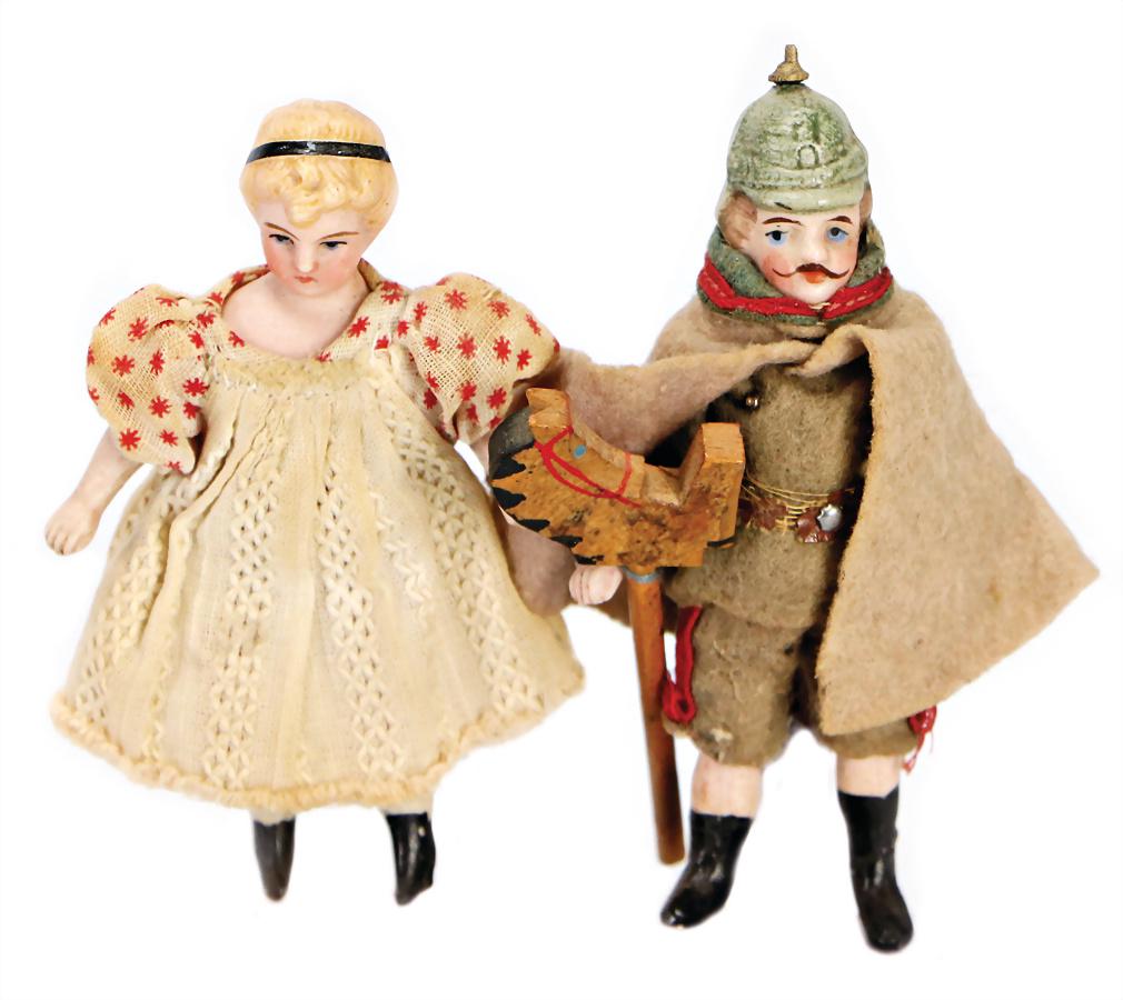 dollhouse doll, child soldier, 10 cm, modelled spiked (1 of 1)