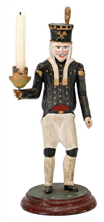 ERZGEBIRGE miner lamp, 26 cm, wood, colored   German (1 of 1)