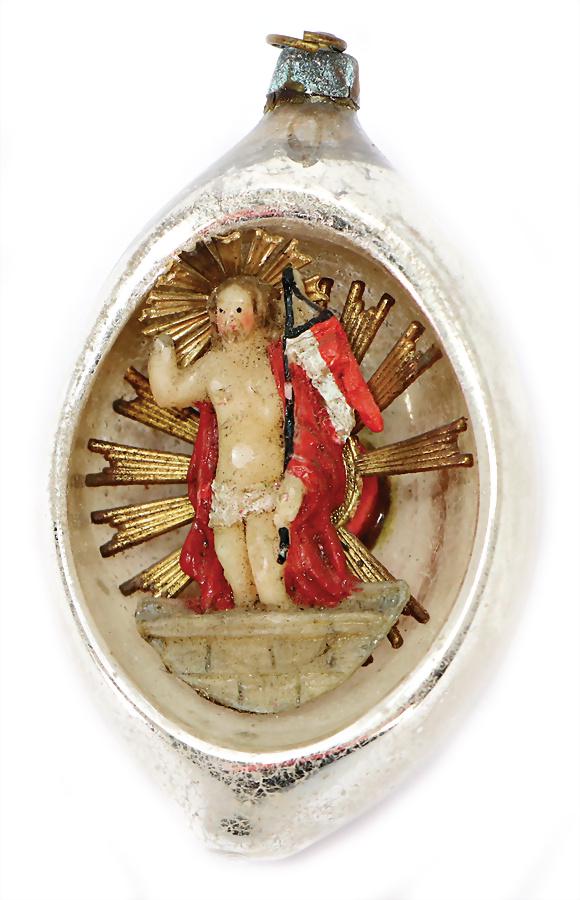 Christmas tree decoration, ball, glass, with Jesus (1 of 1)