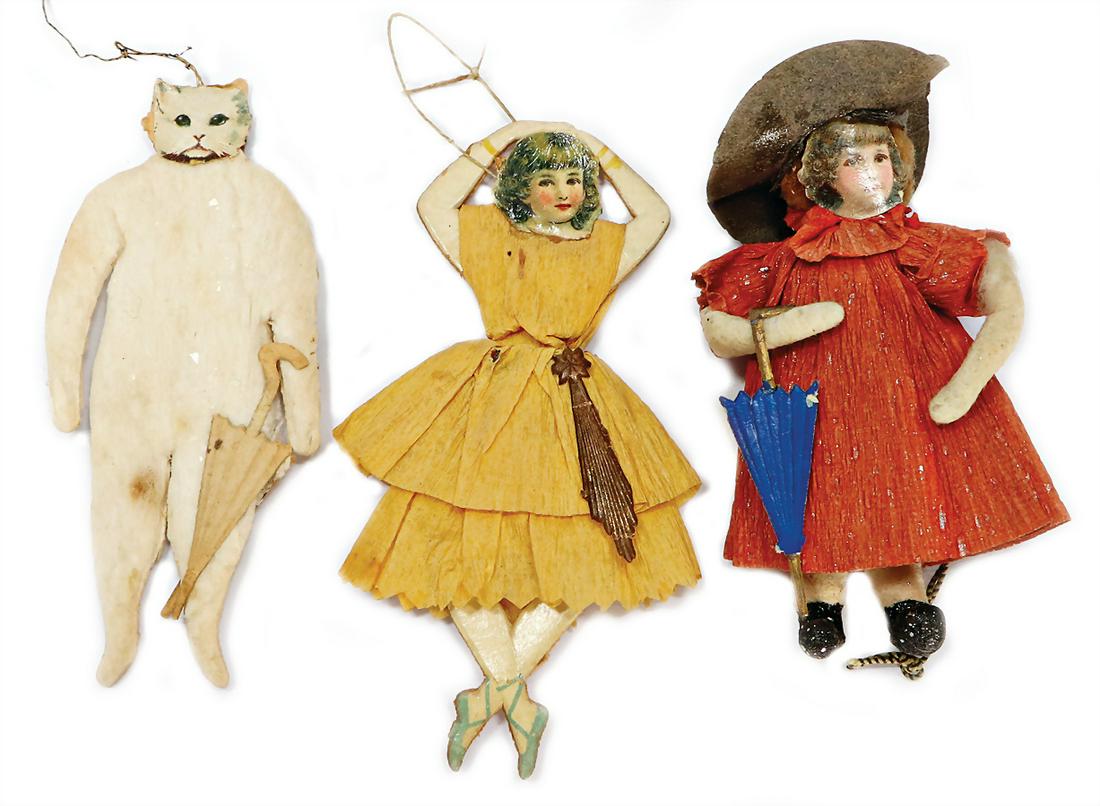 3 pieces Christmas tree decoration, cotton wool/crepe (1 of 1)