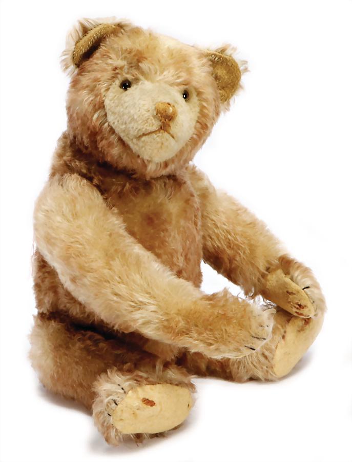 KRAMER bear, 44 cm, pre-war era, fiery mohair plush, (1 of 2)