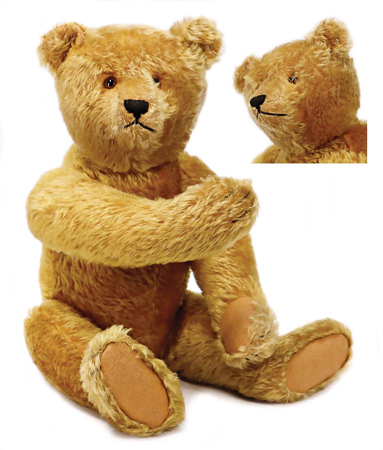 STEIFF bear, 50cm, c. 1910, brass colored, with button, (1 of 1)