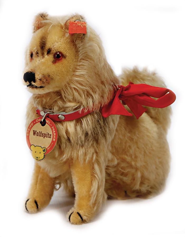 STEIFF wolf spitz, complete, red cloth tag label is (1 of 1)