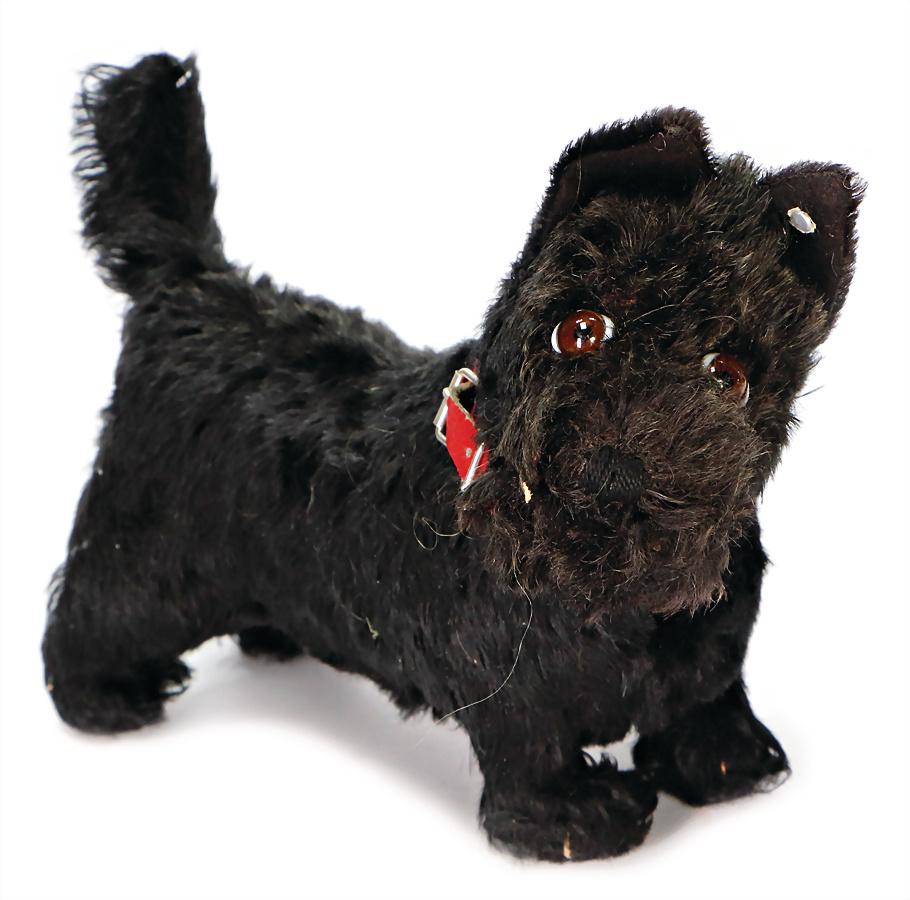 STEIFF Scotty, black with shiny button, c. 1940, (1 of 1)
