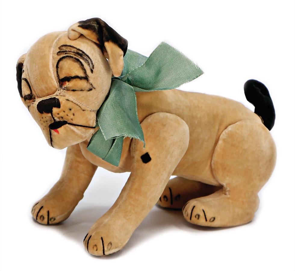 CHUCK VALLEY Bonzo dog standing on 4 paws , swivel: CHUCK VALLEY Bonzo dog standing on 4 paws , swivel head, jointed arms and legs, painted eyes, standing height 16 cm, velvet, '30s, unusual, good condition German Description CHUCK VALLEY Bonzo Hund au