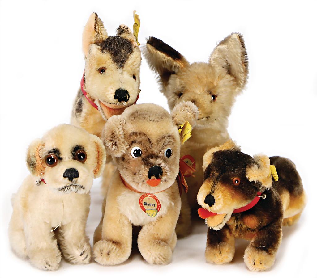 STEIFF mixed lot, dogs, Mopsi, complete, cloth tag (1 of 1)
