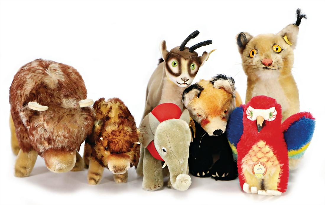 STEIFF mixed lot, postwar era, 7 pieces, bison with (1 of 1)