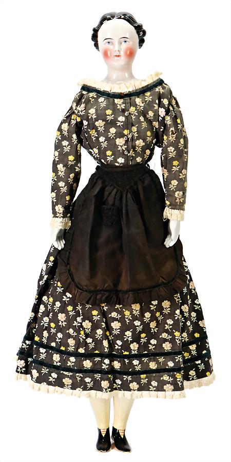 China-Head doll, probably KESTNER, c. 1840, Germany, (1 of 3)