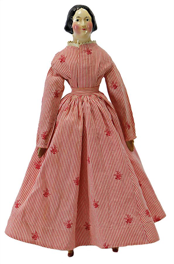papier-mâché doll, so-called Milliner?s model, c. 1840, (1 of 3)