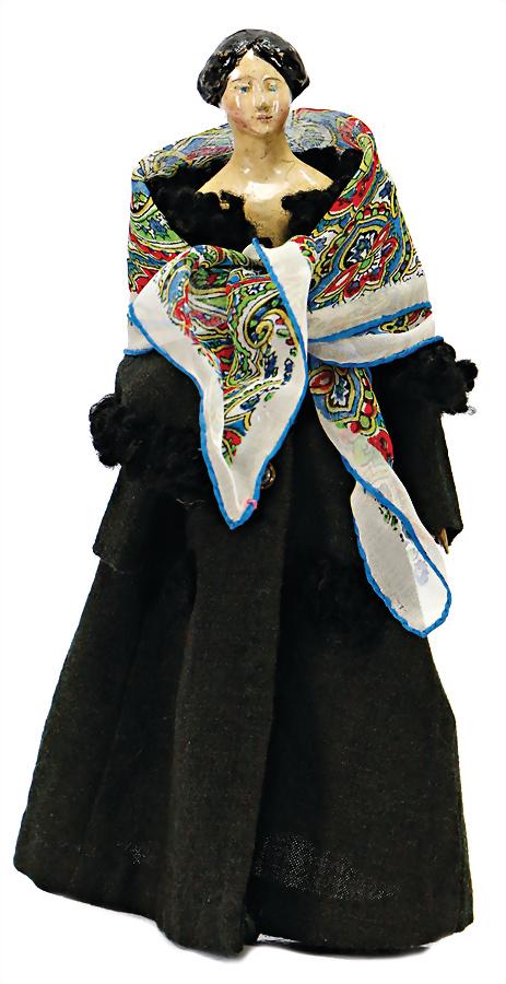 papier-mâché doll, so-called Milliner?s model, c. 1840, (1 of 3)