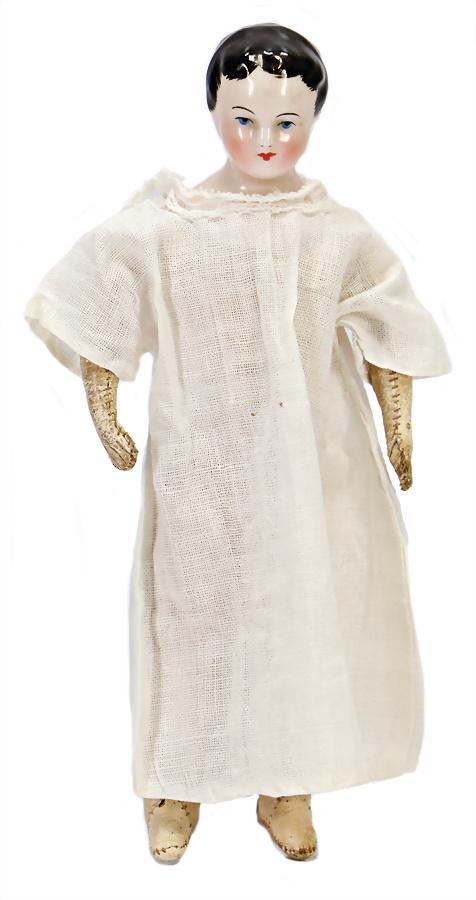 China Head (enameled porcelain), shoulder headed doll, (1 of 2)