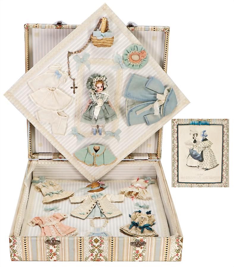 box with all-bisque Menuette,13.5 cm, socket head, (1 of 1)