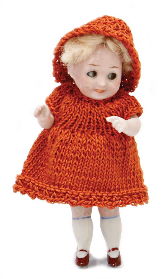 all-bisque, Googly, 10 cm, fix head, bent to the side,: all-bisque, Googly, 10 cm, fix head, bent to the side, painted, to the side looking eyes, opened/closed mouth, jointed arms and legs, old mohair wig, modelled shoes and socks German Description Ganzbi