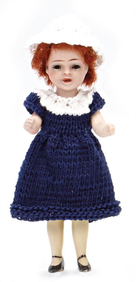 all-bisque doll, 11 cm, fix head, fix inset glass eyes, (1 of 1)