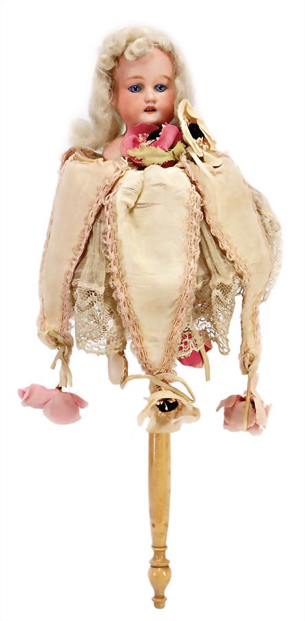 stick puppet, bisque shoulder headed doll, fix inset (1 of 1)