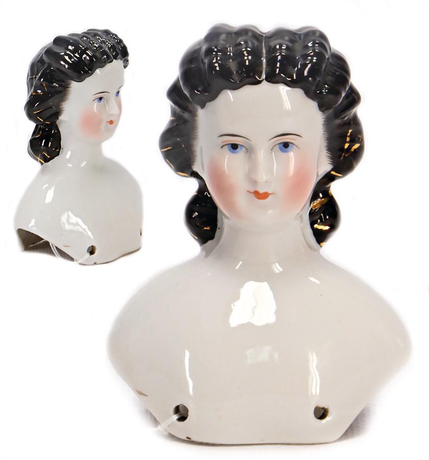 China-Head, enameled shoulder headed doll, height: 9 (1 of 1)