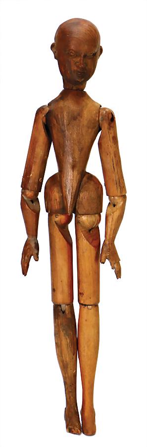 painter-portrait-doll, wood, carved, 42 cm, jointed (1 of 1)