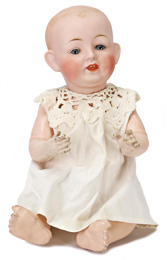 FRANZ, SCHMIDT & CO. bisque porcelain character: FRANZ, SCHMIDT & CO. bisque porcelain character baby, marked 1271-50 Z, deposit, full head, the glass eyes were afterwards fix inset (not quite correct), eyelid with a minimally flaked off p