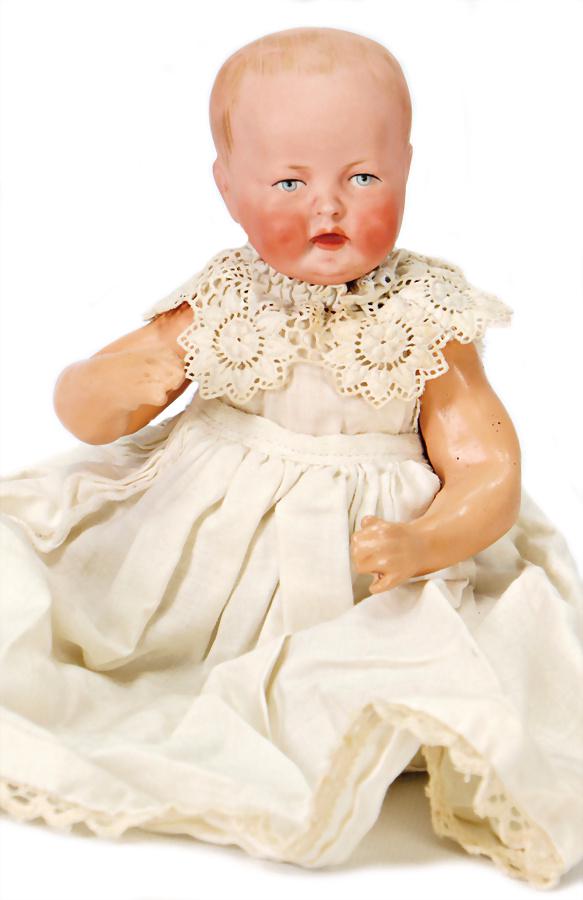 bisque porcelain character baby, marked C.P. 201, 21 (1 of 1)