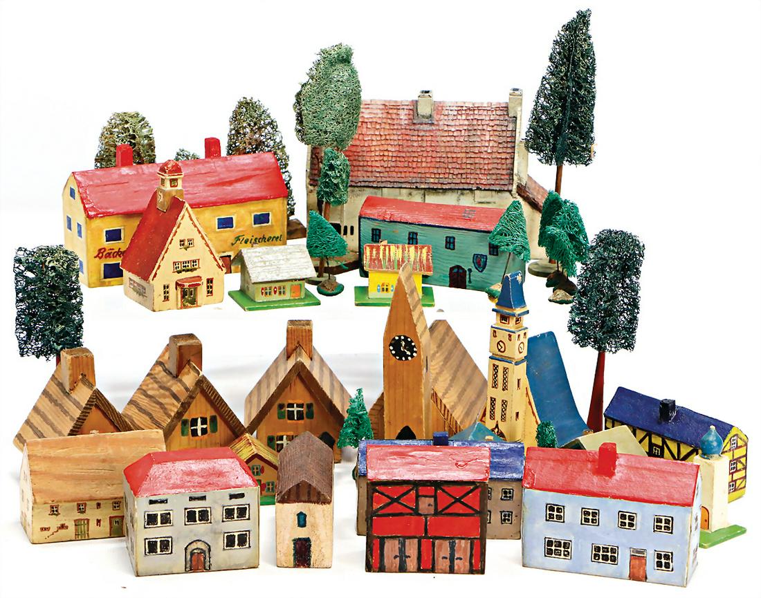 wohl ERZGEBIRGE Konv. Gebäude, untersch. Gr., einige: wohl ERZGEBIRGE Konv. Gebäude, untersch. Gr., einige Luffa-Bäume German Description wohl ERZGEBIRGE Konv. Gebäude, untersch. Gr., einige Luffa-Bäume