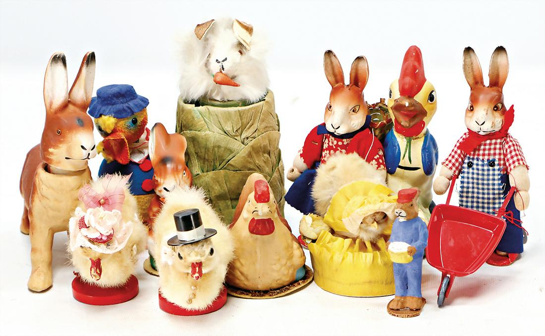 Konv. Osterdeko, 3 Küken Made in Japan, 1 Hase mit (1 of 1)